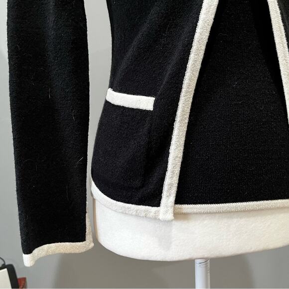 NEW Bebe Colorblock Knit Two Tone Contrast Cardigan Cami Sweater Twin Set Bla… - Picture 10 of 16